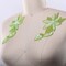 Lime Green Sequined Flower Patches Set of 2 Beaded Iron On Appliques 6 x 3.25 Inch